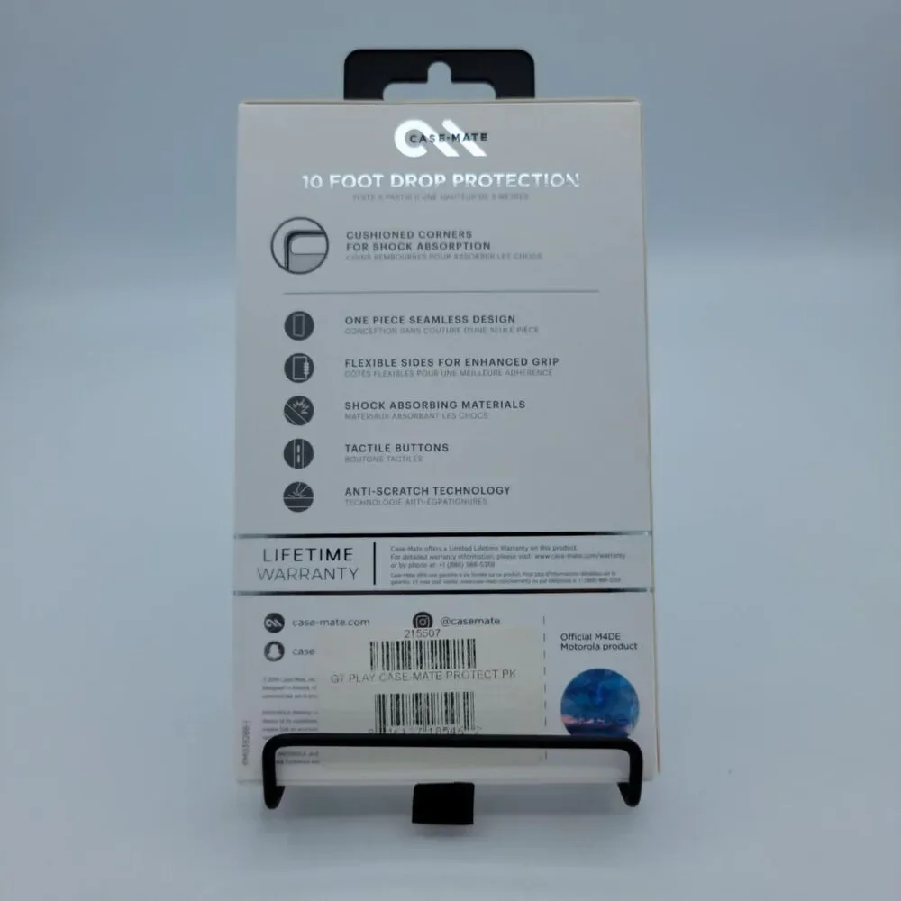 Case-Mate Tough Clear Series for Motorola G7 play case only